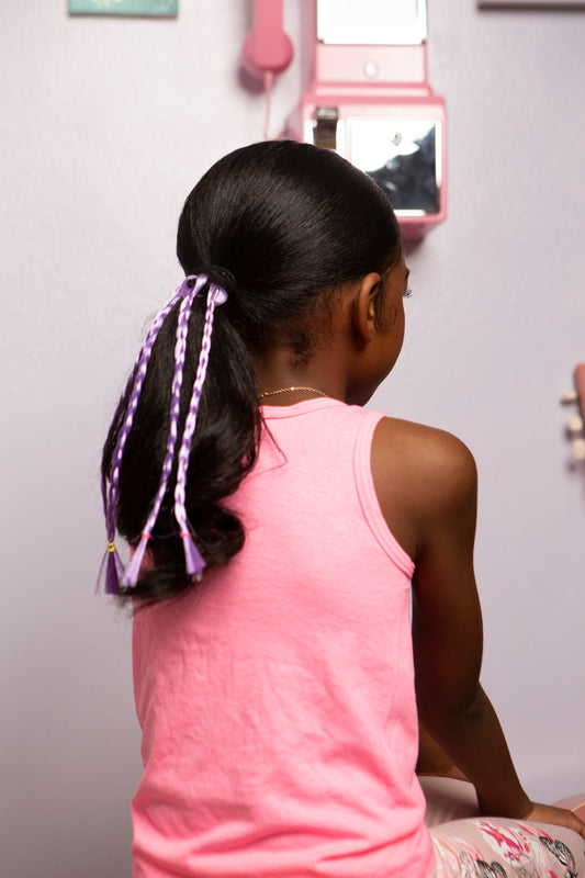 #SmileyMiley purple ponytail