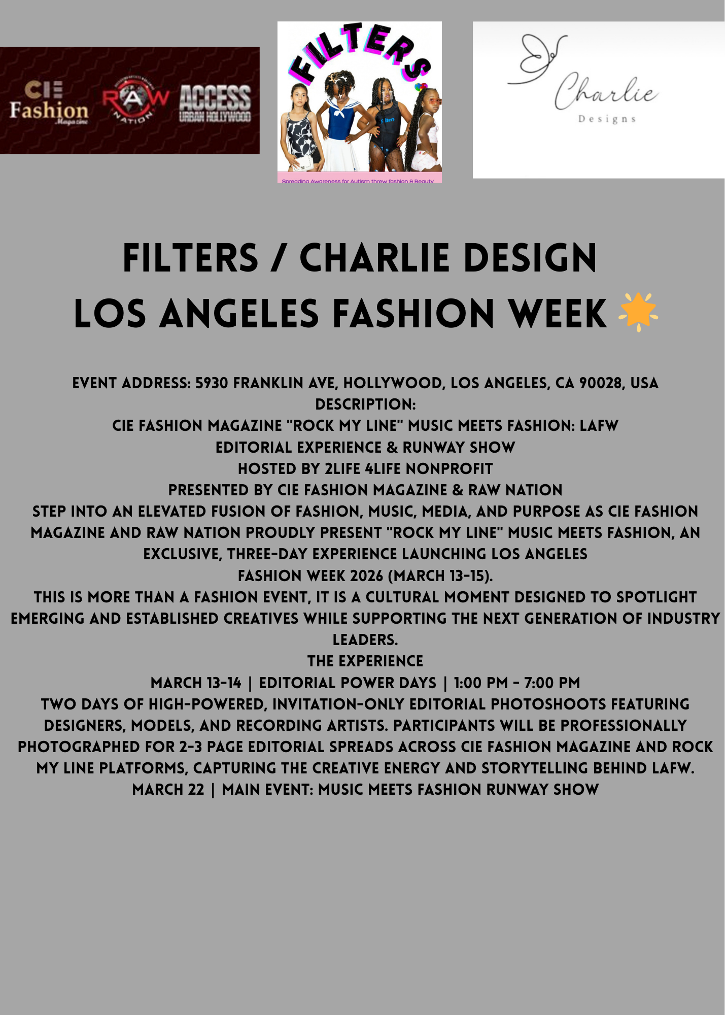 Early bird Elite Filters runway experience
